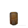 colored ribbed glass flower ripple bud vase